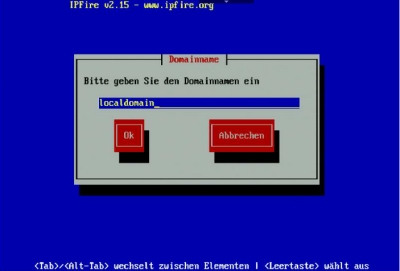 IPFire Installation-Domain