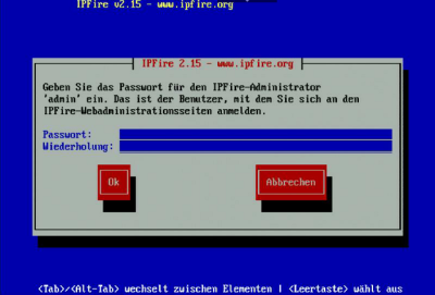 IPFire Admin-Passwort