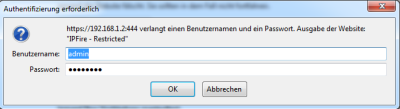 IPFire-Benutzer Passwort