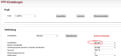 IPFire-Modem-falsches USB1 Port